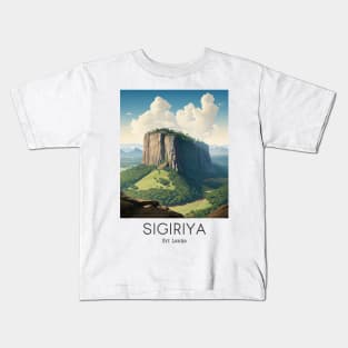 A Vintage Travel Illustration of Sigiriya - Sri Lanka Kids T-Shirt
